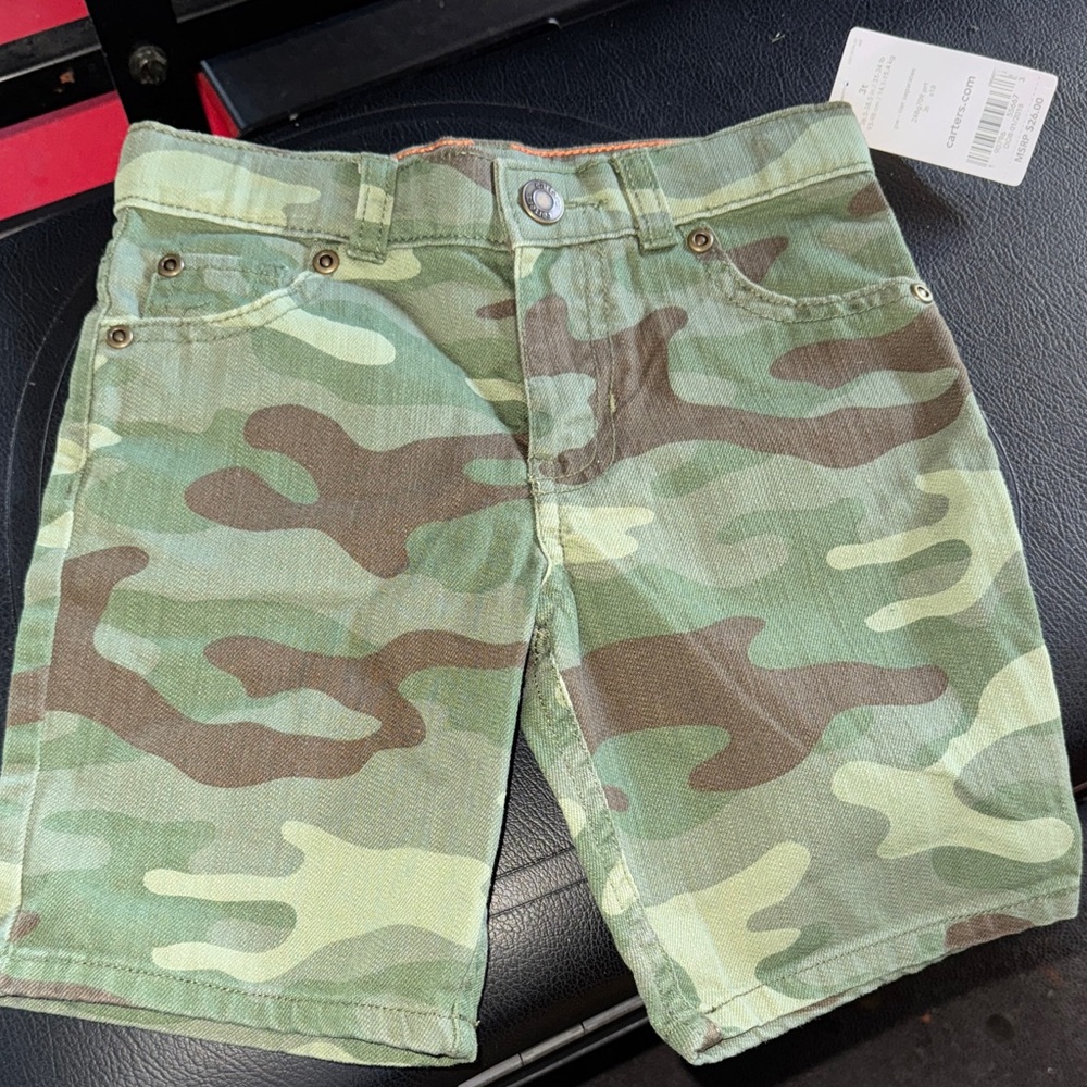 Carter's Green Camouflage Kids Shorts NWT